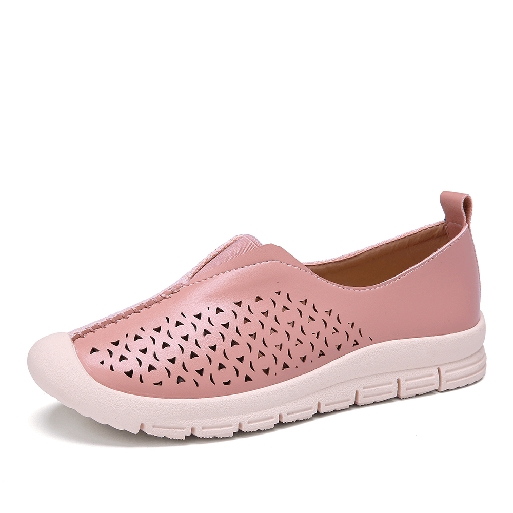 LOSTISY Women Colorblock Comfy Hollow Breathable Casual Flats