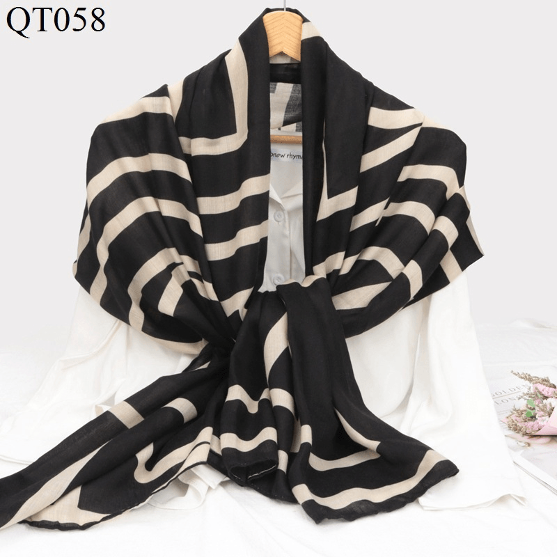 New Korean Style Cotton and Linen Scarf Women Fashion Trend Plaid Scarf Shawl Dual-Use