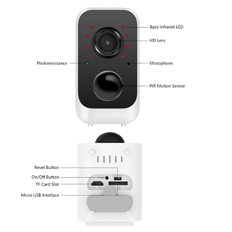 1080P WIFI Rechargeable Battery Powered Security Camera IP66 Waterproof Outdoor Camera Low Power Consumption 2-Way Audio Night Vision Indoor Home Security Camera Baby Monitor with Cloud Service