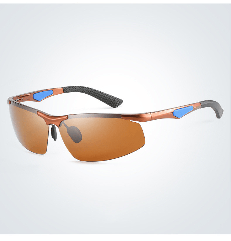 Men'S Aluminum Magnesium Alloy Polarized Sunglasses Sport Style Glasses Windproof Mirror