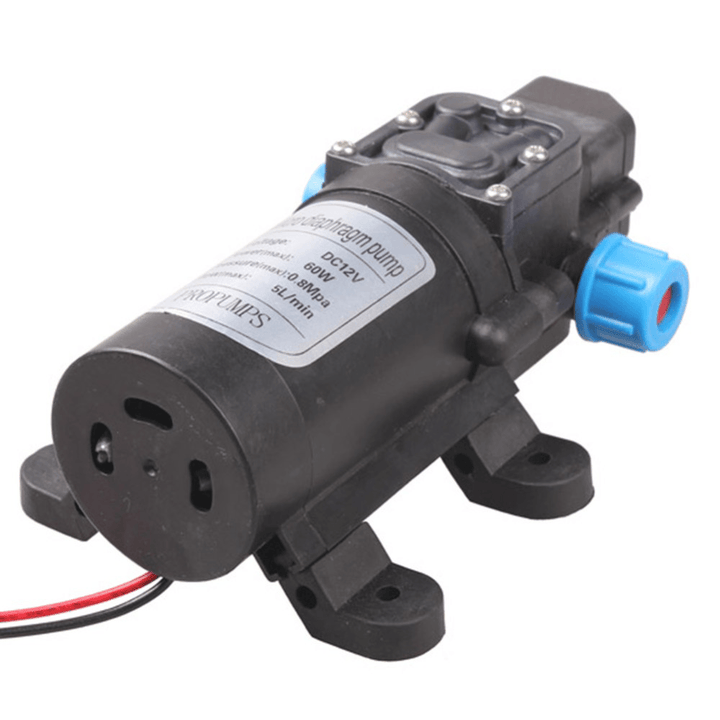 12V 60W High Pressure Micro Diaphragm Water Pump Automatic Switch 5L/Min Range 8M Diaphragm