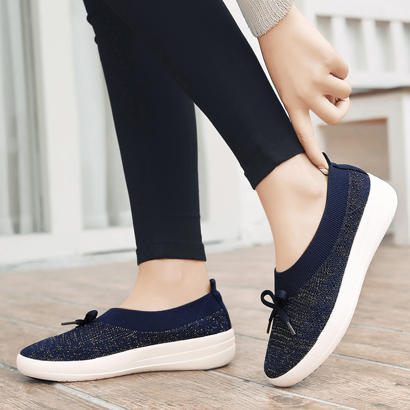 Women Breathable Knitting Outdoor Flats