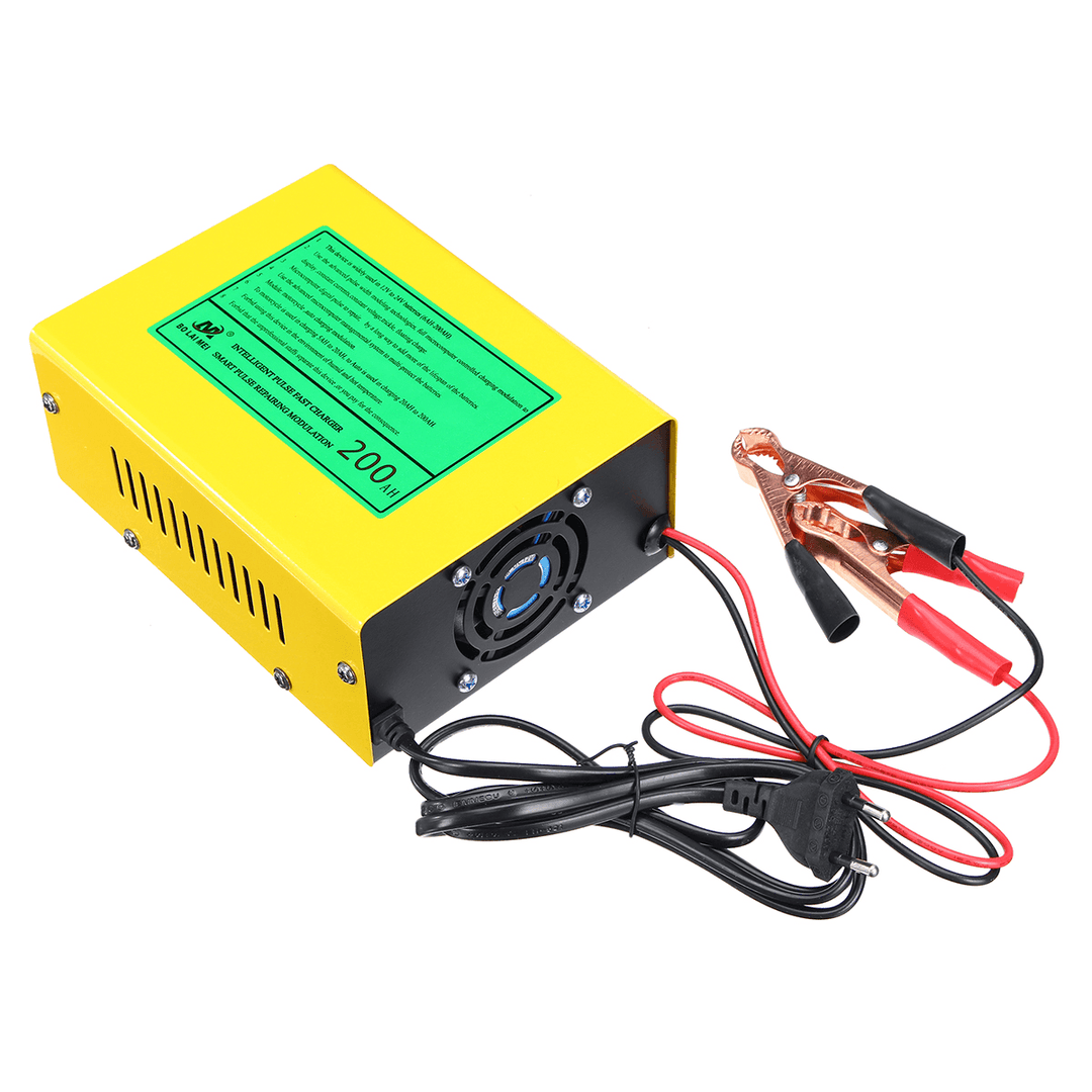 12V/24V 15A Auto Lead Acid Battery Charger Intelligent Pulse Repair LCD for Car Motorcycle