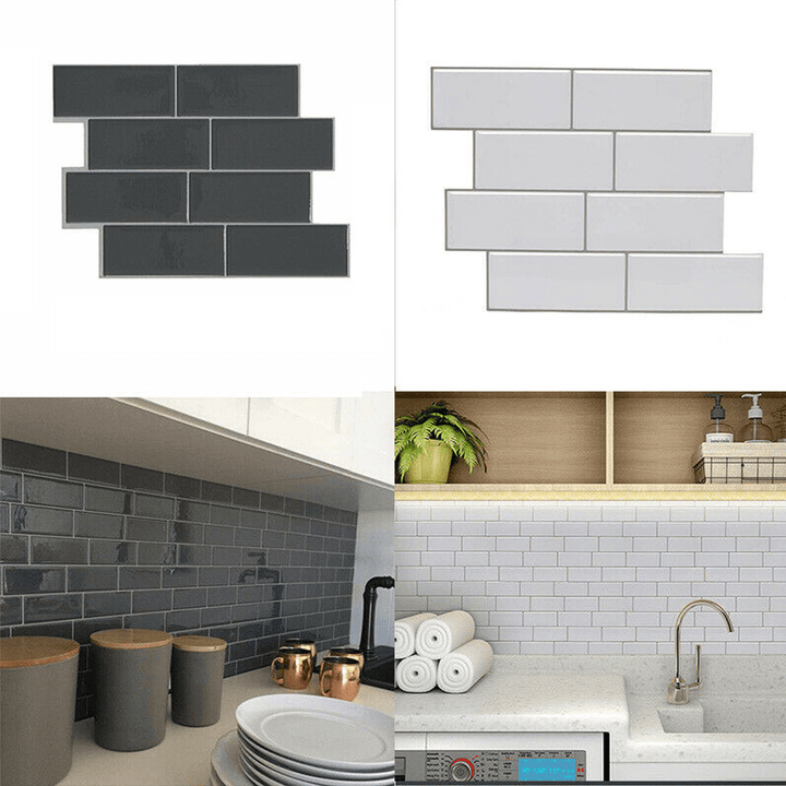 3D Self Adhesive Wall Tiles Pattern Wall Stickers Kitchen Bathroom Home Decoration