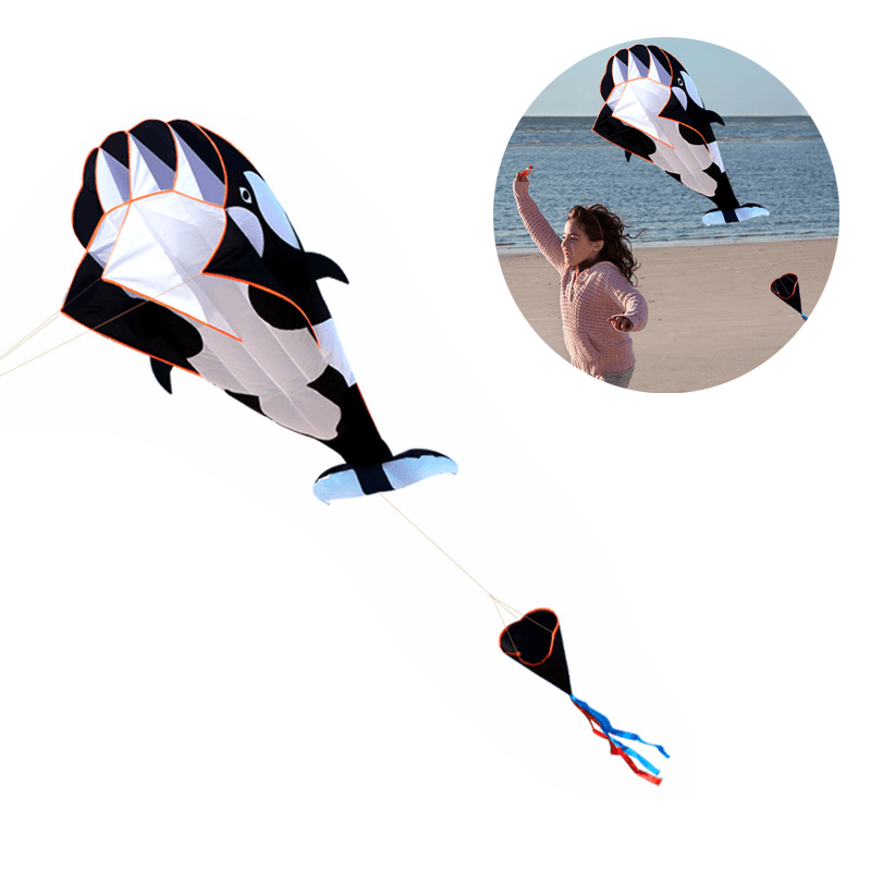 Outdoor 3D Large Kite Whale Software Beach Kite Cartoon Animal Kites Single Line Frameless Huge with Handle Gift for Kids Adult Family