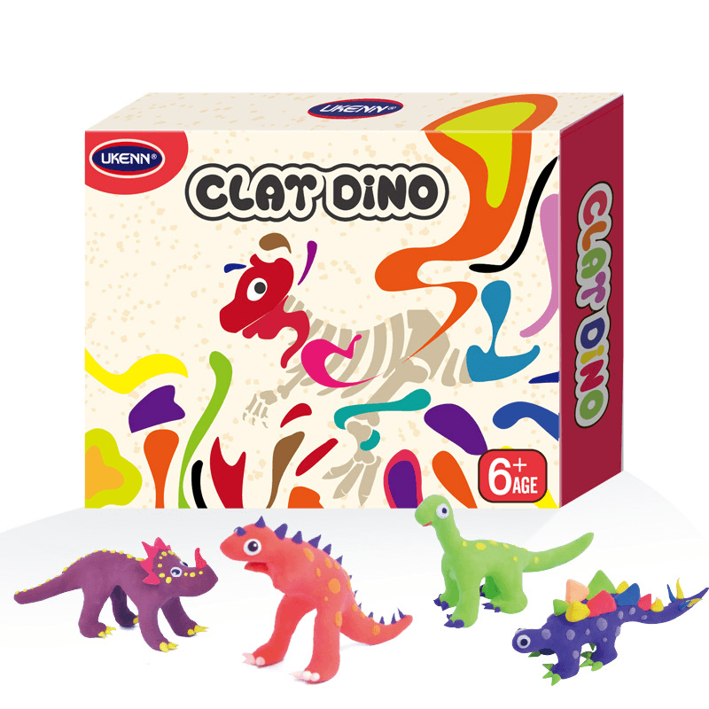 Creative Super Light Clay Puzzle Color Mud Model Children Diy Handmade Toys Clay Dinosaurs