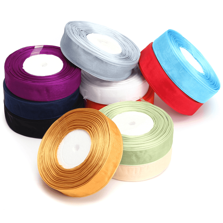 50 Yard 25Mm Transparent Organza Ribbon Wedding Party DIY Decoration