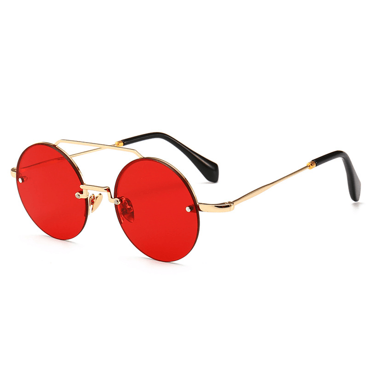 Men Women Outdoor Casual Narrow Frame Modern Retro round Sunglasses - MRSLM