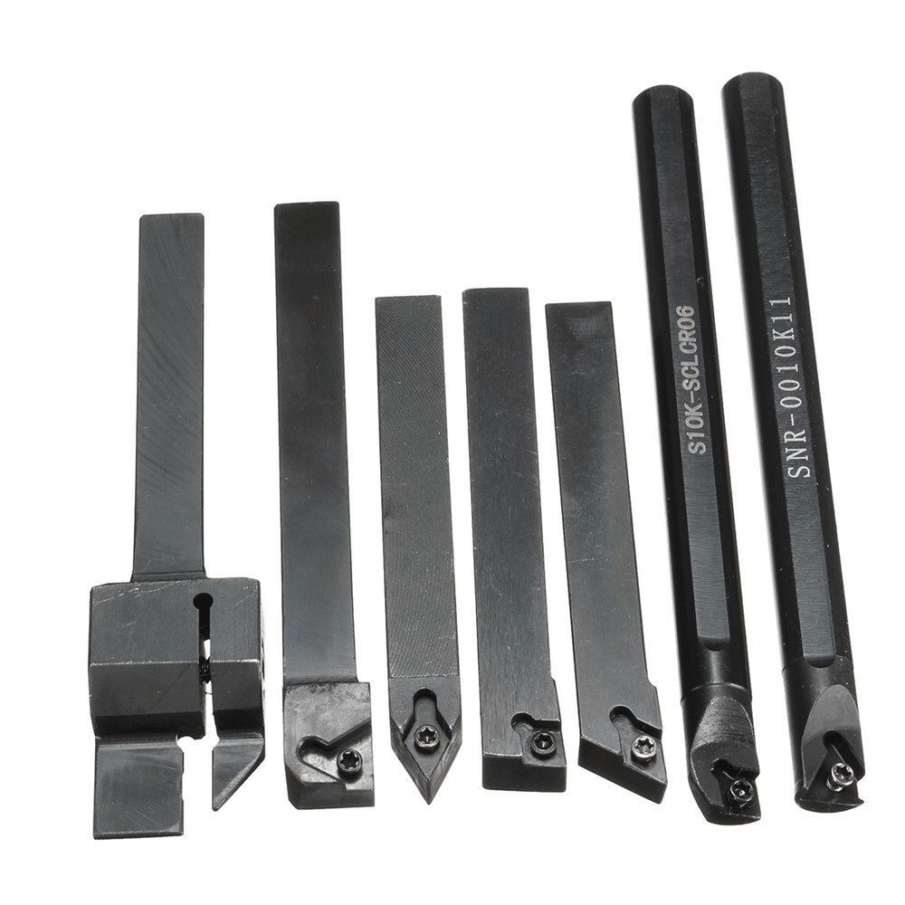 7Pcs 10Mm Lathe Turning Boring Bar Tool Holder with T8 Wrenches and Carbide Inserts