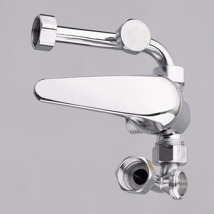 U Type Chrome Electric Water Heater Mixing Valve Single Handle Stainless Steel Bathroom Faucet Valve