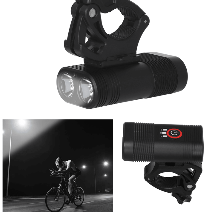 3000LM Double LED Rechargeable Bicycle Head Light Bike Type-C Lamp+Rotating Mount Headlamp