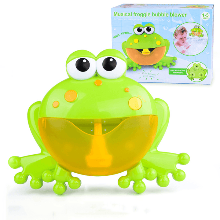 Big Frog Automatic Bubble Blower Music Bubble Maker Baby Bath Toy Bathtub Soap Bubble Machine