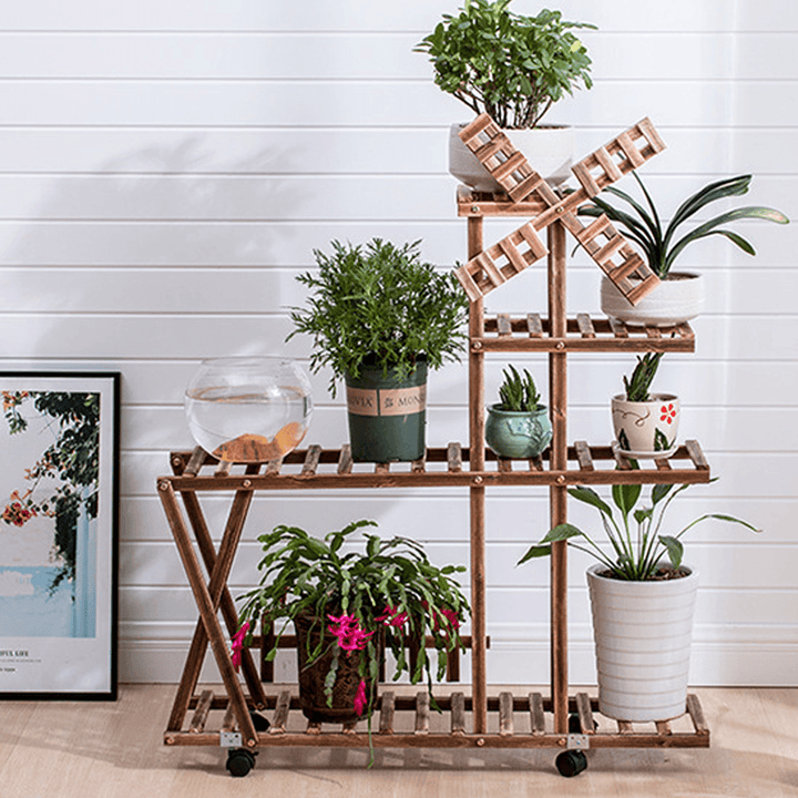 Wooden Plant Stand Garden Planter Flower Pots Stand Shelf Indoor Outdoor