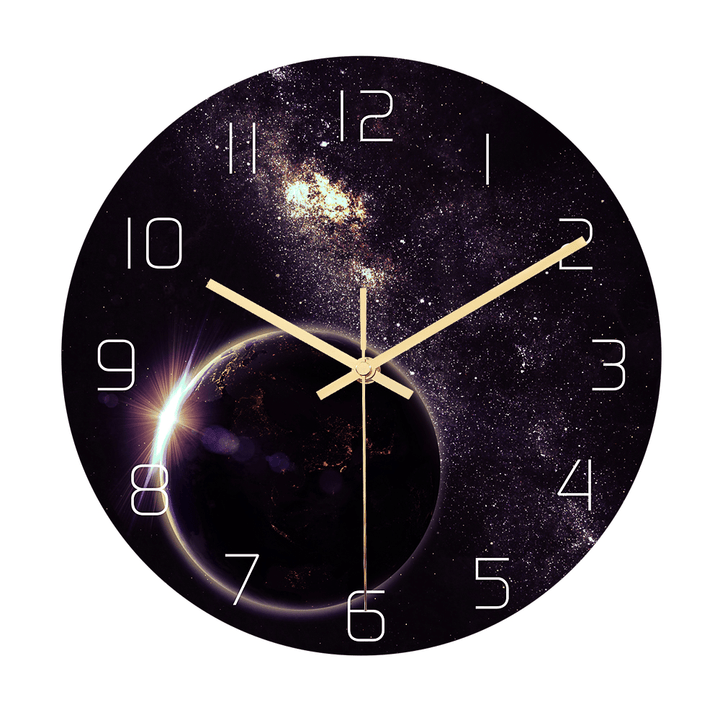 CC022 Creative Starry Pattern Wall Clock Mute Wall Clock Quartz Wall Clock for Home Office Decorations