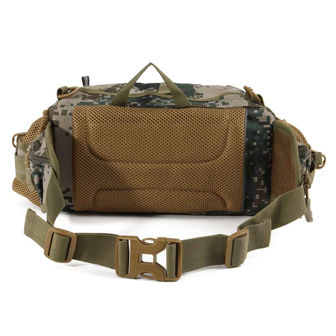 1000D Nylon Cycling Waist Bag Portable Storage Bag Shoulder Bag Double Kettle Side Bag for Camping Biking Climbing Fishing