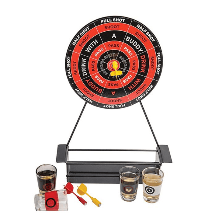 Mini Drinking Game Magnetic Darts Shot Wineware Game Bar Game with 4 Glass Cups