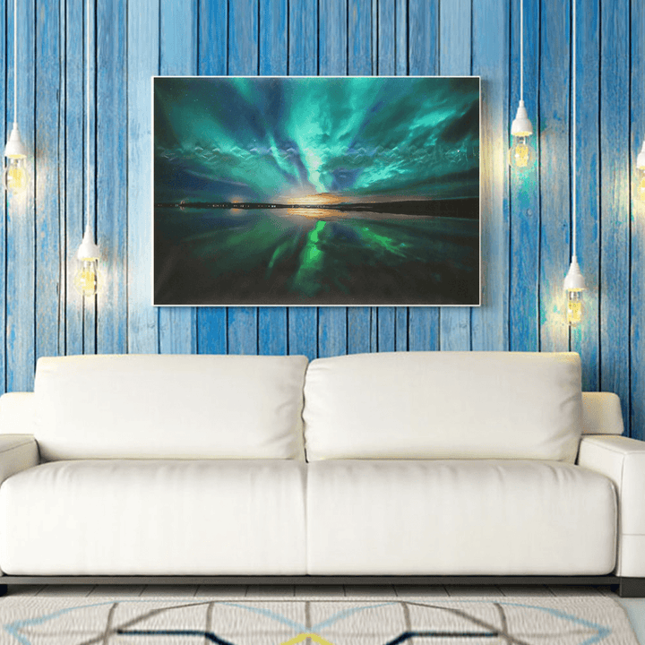 Teal Northern Lights Canvas Prints Paintings Picture Wall Home Art Decorations