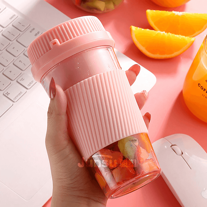 Ipree¬Æ 300Ml Mini USB Automatic Fruit Juicer DIY Electric Juicing Extractor Cup 2 Pcs Stainless Steel Blades Camping Travel Home