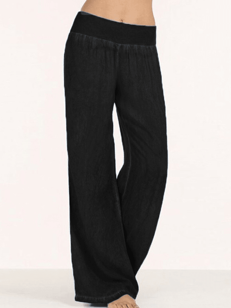 Women Yoga Solid Long Straight Pants