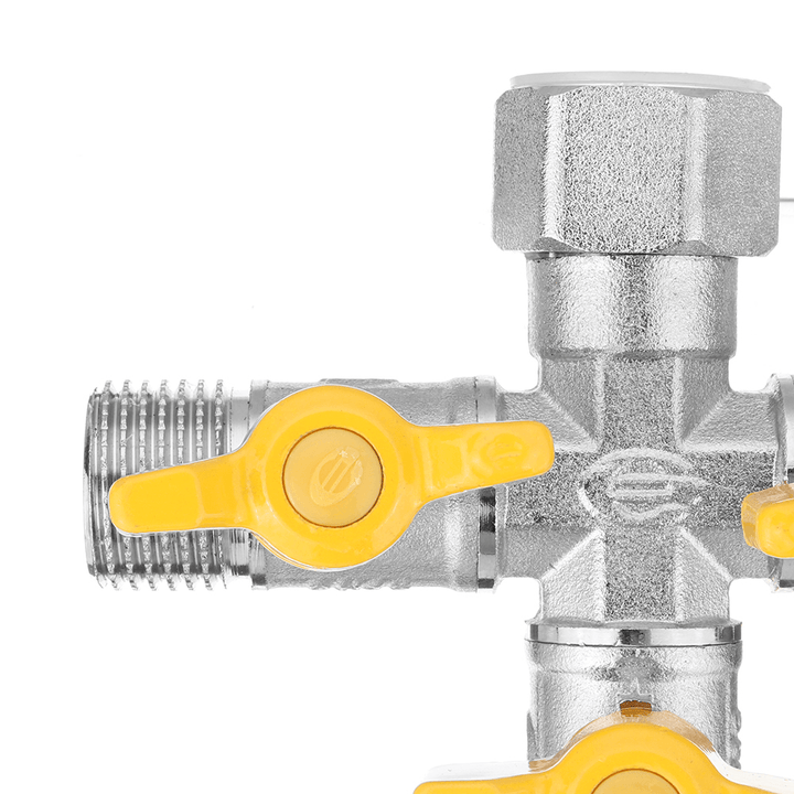 1/2" Garden Hose Tap Manifold Quick Connector Three Outlet 3 Way Water Splitter Valve Adapter for Washing Machine Faucet