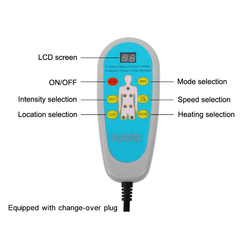 Heated Back Electric Massage Chair Seat Car Home Office Seat Massager Heat Vibrate Cushion Back Neck Massage Chair Massage Relaxation