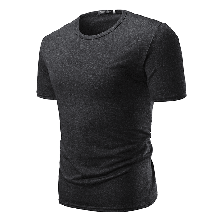 R Mens Cotton Short Sleeve O-Neck Slim T-Shirts