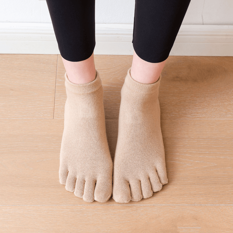 Combed Cotton All-Inclusive Five-Finger Socks Dot Glue Dance Yoga Socks