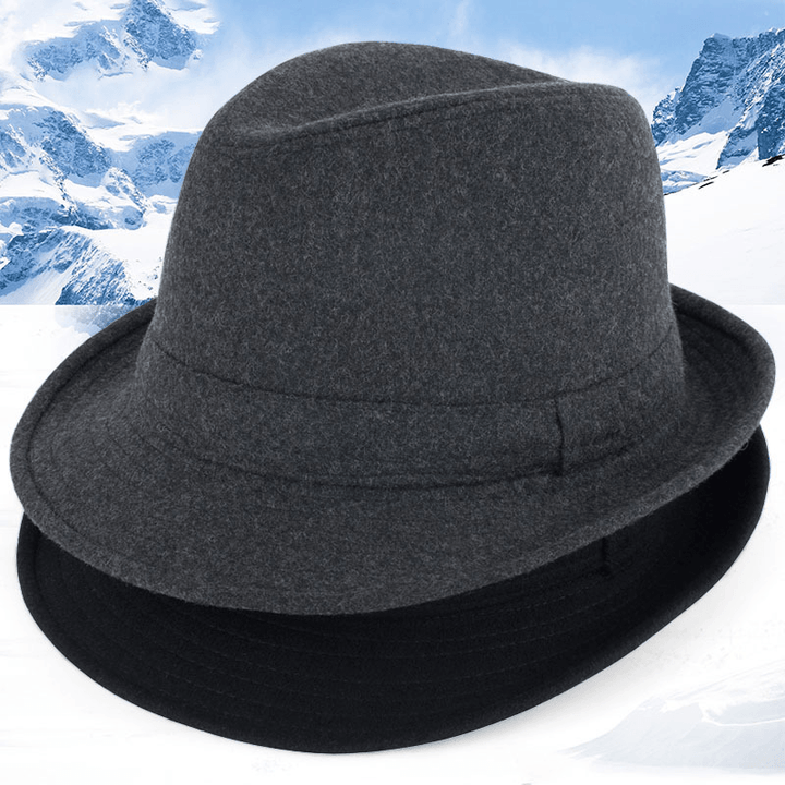 Autumn and Winter Men'S Top Hat Woolen Hats, Autumn and Winter Warm Hats, Windproof Hats, Winter Hats for the Elderly in Winter