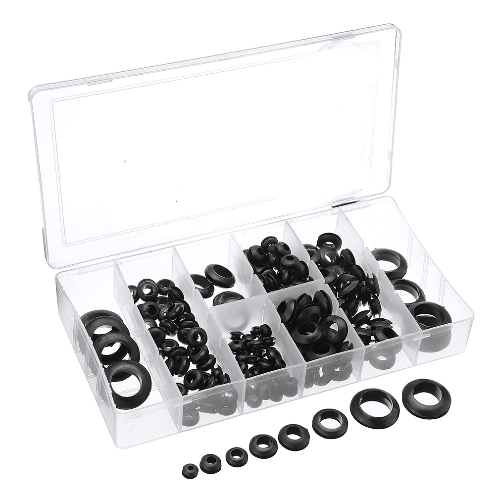 Suleve‚Ñ¢ MXRW5 180Pcs Rubber O Ring Washer Grommets Ring Anti-Slip Gasket Seal Assortment Set