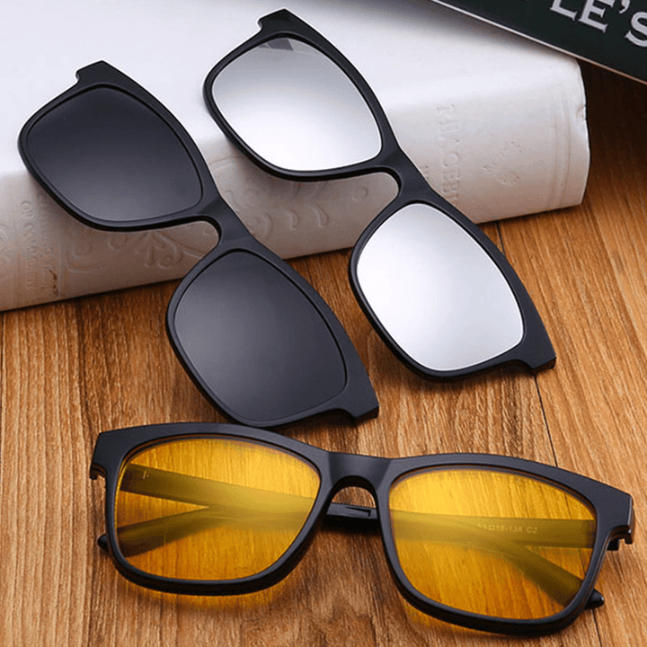 3 Piece Magnet Dual-Purpose Reading Glasses Lens with Frame