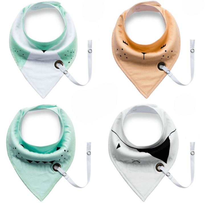 Baby Cotton Triangle Towel with Hole Pacifier Chain Double Baby Saliva Towel Cotton Ins Foreign Trade Bib