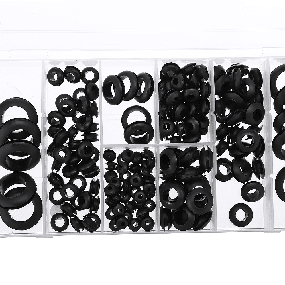 Suleve‚Ñ¢ MXRW5 180Pcs Rubber O Ring Washer Grommets Ring Anti-Slip Gasket Seal Assortment Set