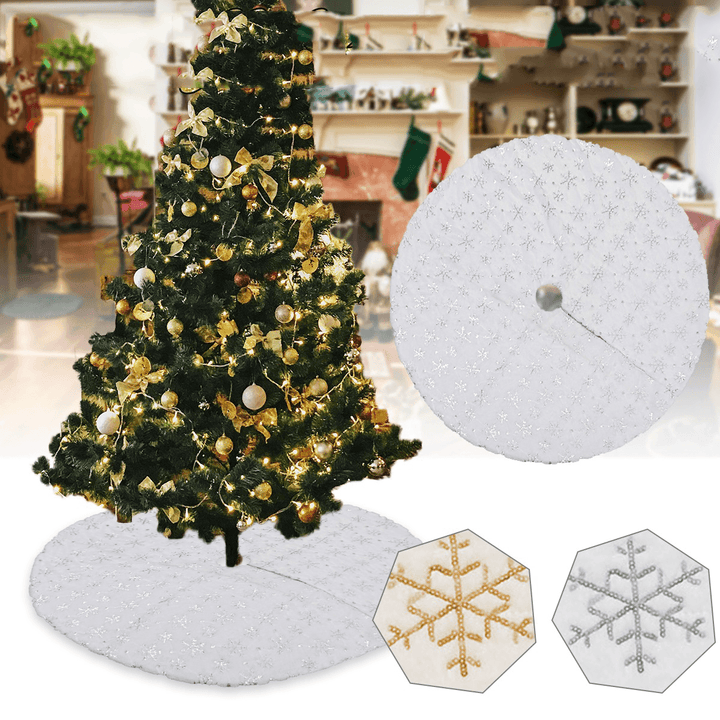 90/120Cm Christmas Tree Skirt Tree Skirt Mat under the Tree Christmas Decorations for Home Snowflake 2020 Christmas Tree Foot Carpet - MRSLM