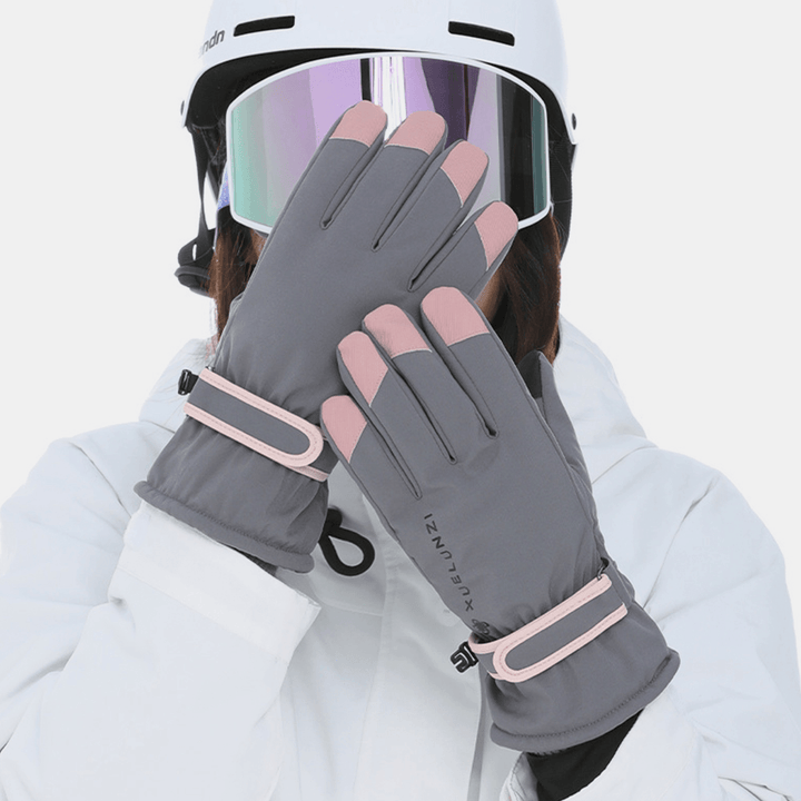 Women Screentouch Windproof Waterproof Riding Skiing Warm Sport Full-Finger Gloves