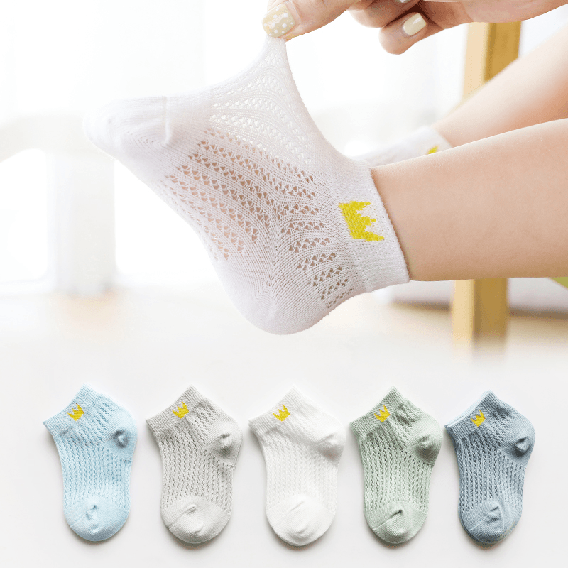 5 Pairs of Children Socks Crown Male Treasure