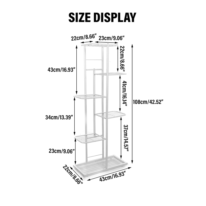 6 Layers Iron Flower Stand Pot Retro Plant Display Shelves Home Garden Decor