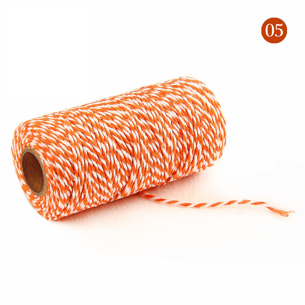 2Mm 100M Two-Tone Cotton Rope DIY Handcraft Materials Cotton Twisted Rope Gift Decor Rope Brush