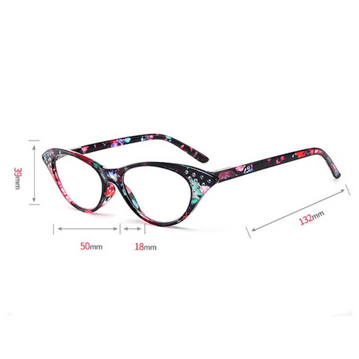 Women Cat Eye Flower Frame Reading Glasses