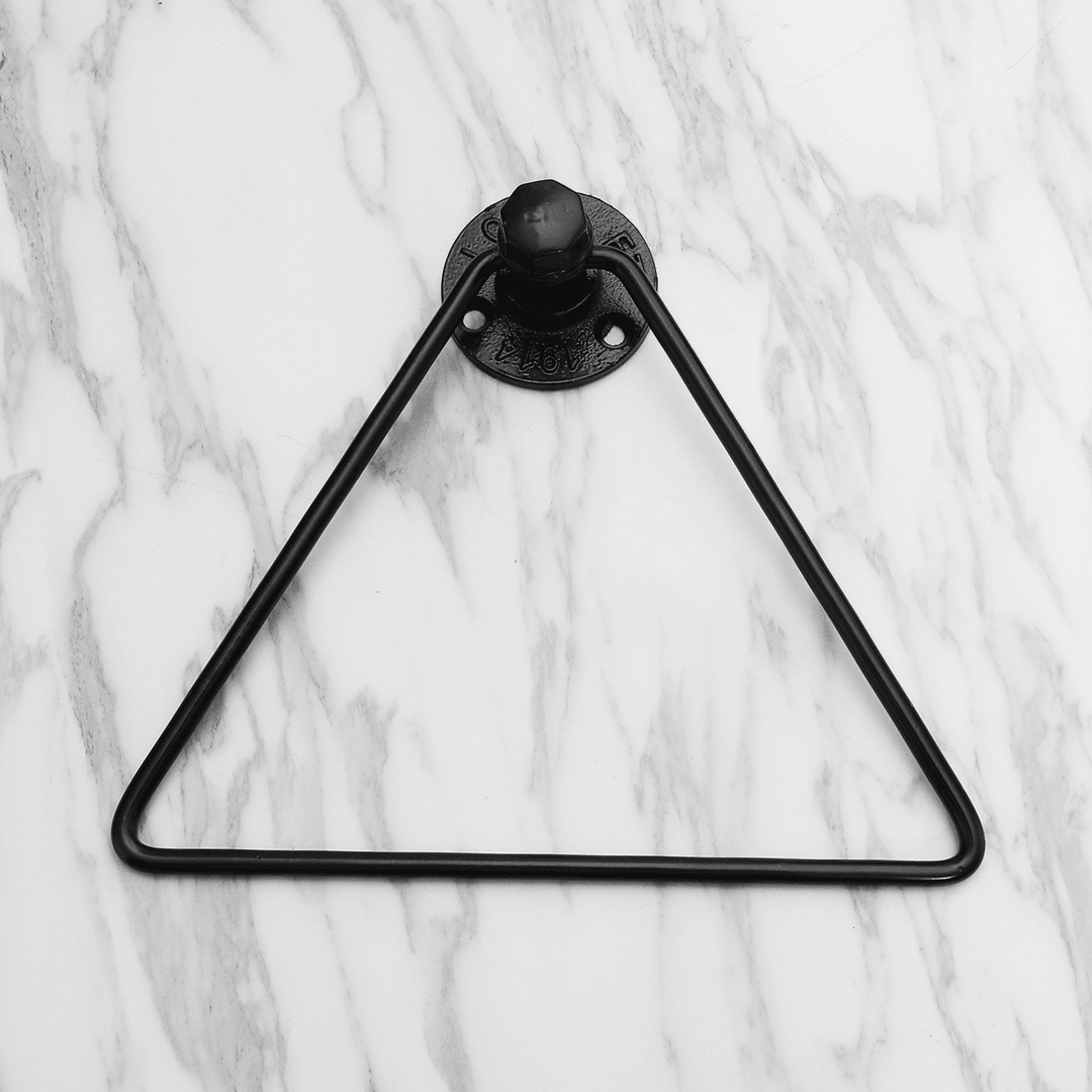 Wall Mounted Towel Holder Triangle Metal Bathroom Kitchen Hand Towel Rack