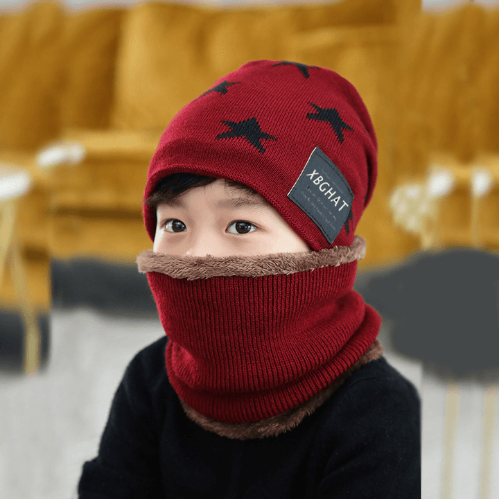 Five Pointed Star Woolen Hat Autumn and Winter Warm Knitted Parent Child Hat