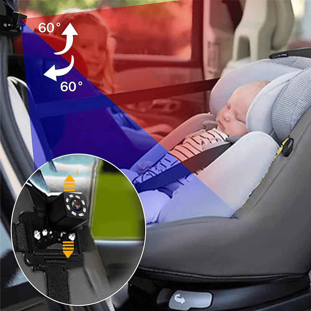 Baby Safety Car Monitor Camera Monitored Mirror 120¬∞ Viewing Angle Night Vision Side Driving HD Lens Display for Observe the Baby'S Move