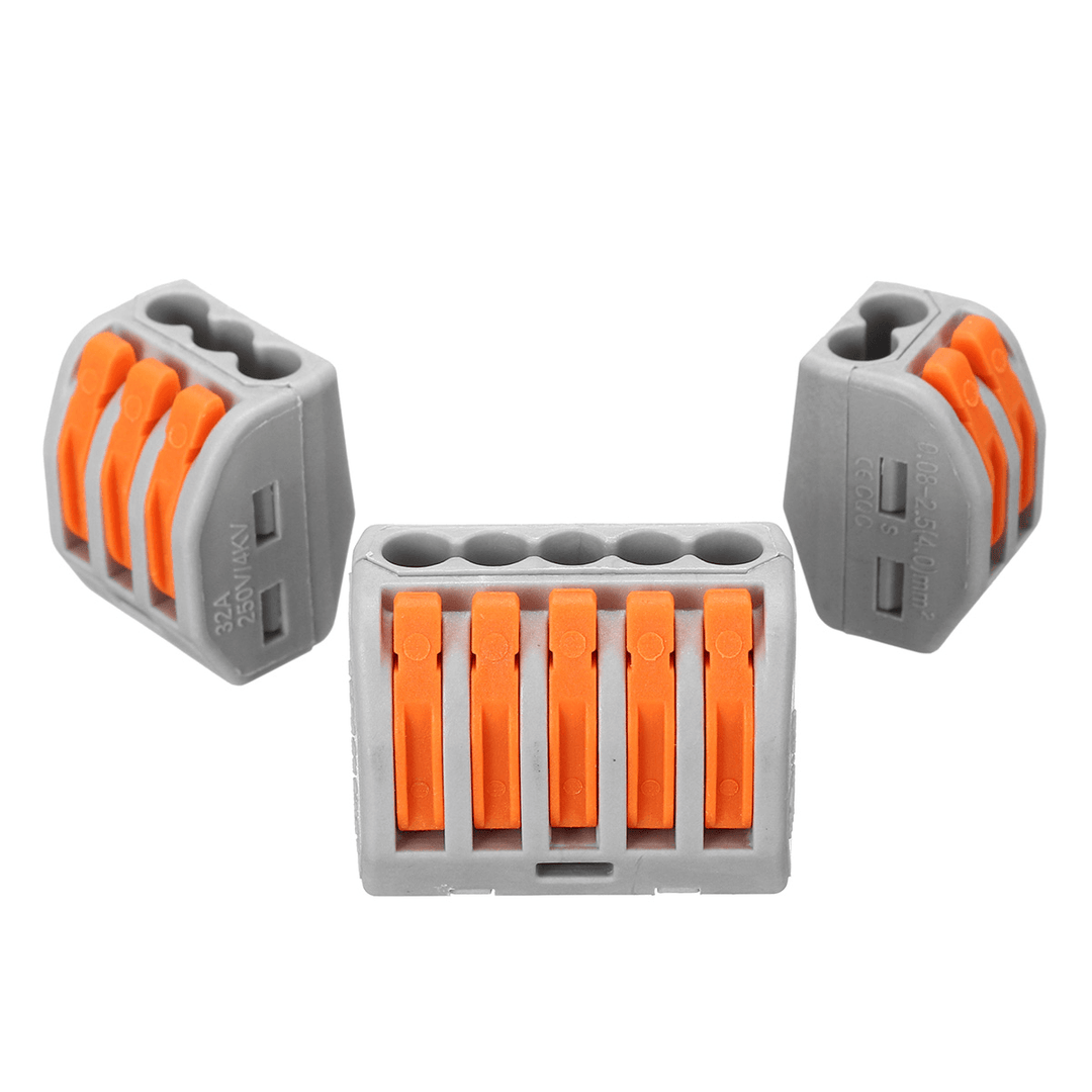 100Pcs/Set Terminal Block Reusable Electric Cable Wire Connector 2/3/5 Pin