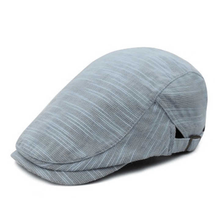 Men Women Cotton Retro Plaid Beret Hat Cabbie Cap