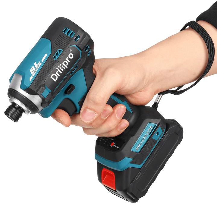 Drillpro 3 Light Brushless Electric Screwdriver Cordless Rechargeable Power Tool W/ 1/2Pcs Battery Also for Makita 18V Battery