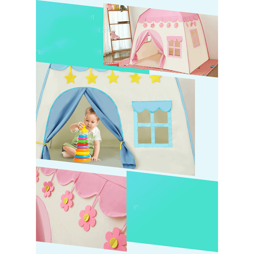 51Inch Large Sturdy Kids Play Tent Princess Playhouse Castle Children Fairy Tale Teepee Indoor/Outdoor with Carry Bag for Boys Girls Gift