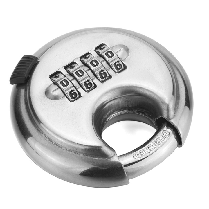 Security 4 Digit Combination Disc Padlock Steel Alloy Heavy Duty Hardened Door Lock