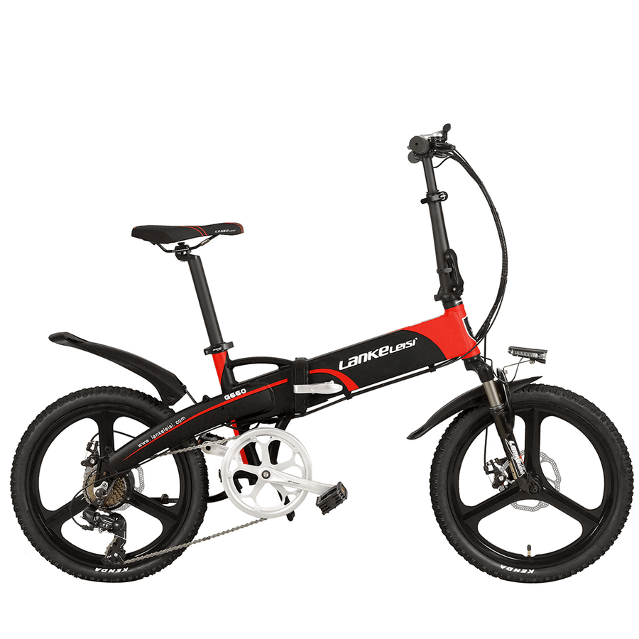 LANKELEISI G660 12.8Ah 48V 400W 20Inch Folding Moped Bicycle 100Km Mileage Max Load 120Kg with EU Plug - MRSLM