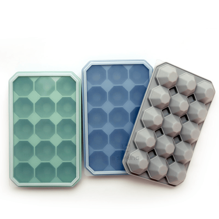 15 Grid Diamond Ice Tray Silicone Stackable Square Kitchen Ice Mold Set for Home Kitchen Accessories