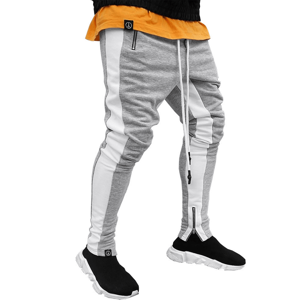 Men'S Strappy Trousers Trousers Zippered Sports Trousers