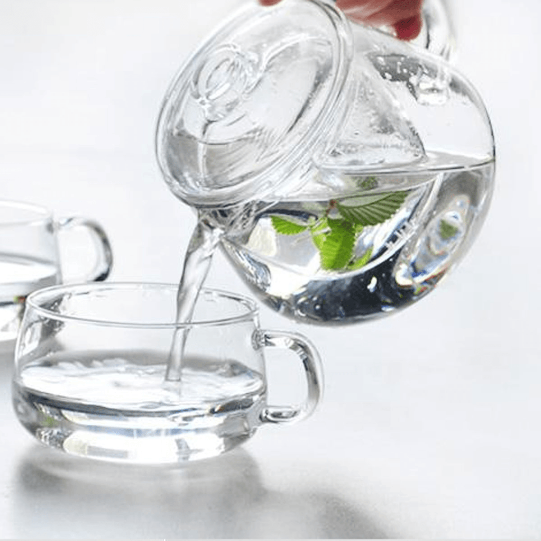 500ML Heat-Resistant Glass Filter Three-Piece Vertical Flower Teapot